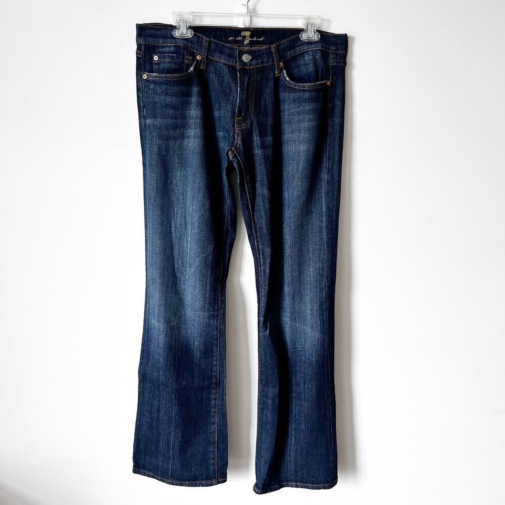 7 For All Mankind Jeans Size 32/14 Dark Wash Denim Vintage Y2K Low Rise Bootcut
